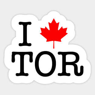 I Maple Leaf Toronto (Black Lettering) Sticker